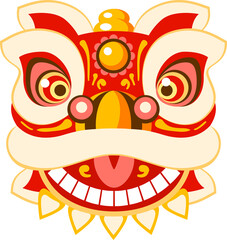 Naklejka premium Chinese lion dance head Lunar New Year dragon mask