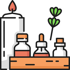 Spa, body and face herbal cosmetics beauty bottles