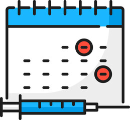 Coronavirus vaccination schedule calendar and shot