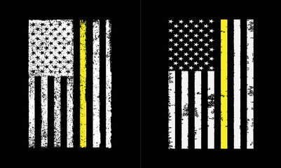 American Yellow Line Flag Design