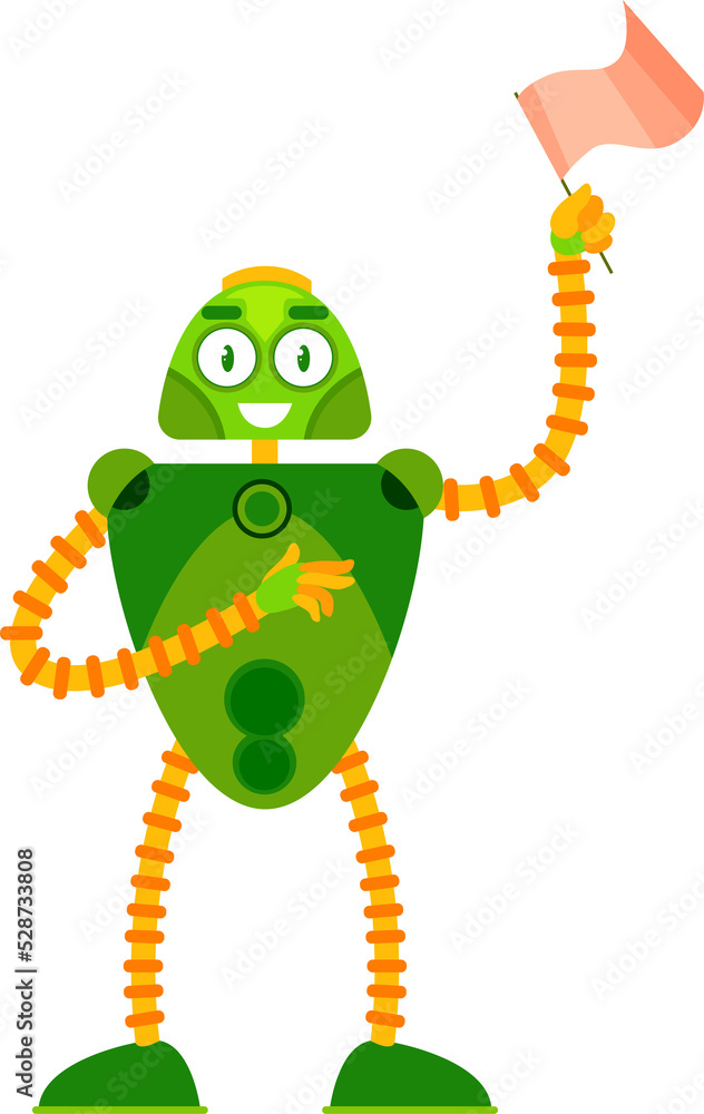 Aufkleber robot future assistant helper isolated cyborg toy