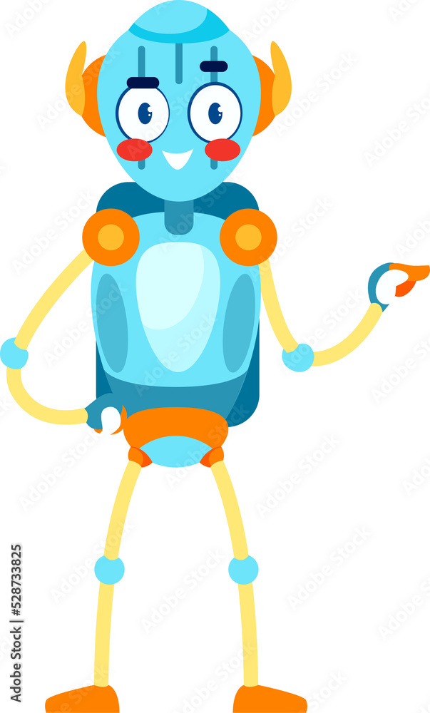 Poster robot future assistant helper isolated cyborg toy