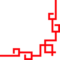 Fototapeta premium Corner frame border chinese embellishment art deco