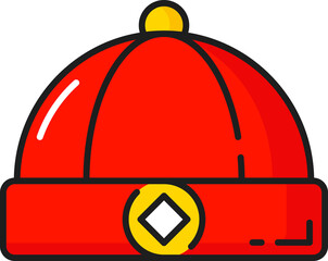 Chinese traditional mens hat auspicious symbol