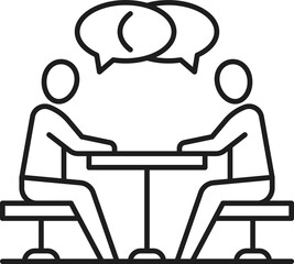 People sitting at desk and talking, communication