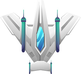 Rocketship, spaceship cartoon spacecraft ship icon