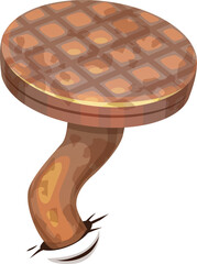 Rusty cartoon bent nail with flathead, grunge peg