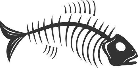 Spine of skinned fish isolated silhouette skeleton © Vector Tradition