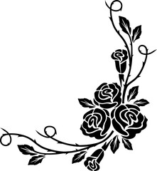 Floral corner, embellishment with buds and thorns