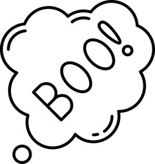 Spooky banner with horrible boo text dialog bubble