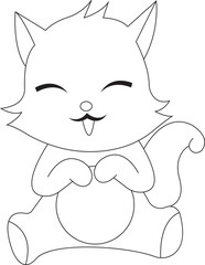 Vector Illustration of Cat with Ball