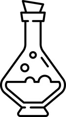 Halloween witch potion liquid in jar outline icon