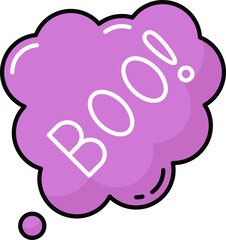 . Boo dialogue bubble with lettering sign isolated