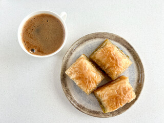Traditional Turkish coffee and dessert