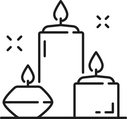 Aroma beauty spa candles isolated outline icon