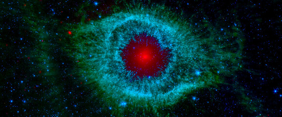 A green nebula in space. High quality space background photo. Elements of the image furnished by...