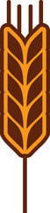 Proso millet isolated gold ear of wheat spike icon