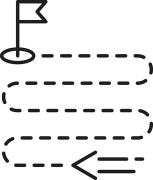 recommend clip art: Flag target center, aim goal achieved outline icon