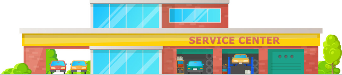Service center vector icon. Modern building facade