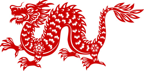 Dragon Chinese horoscope new Year symbol isolated