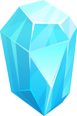 Blue precious stone, iceberg ice crystal isolated