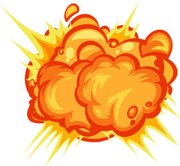Bomb burst explosion isolated fiery clouds icon