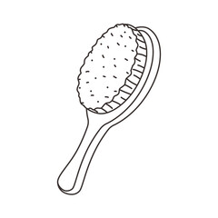 Hair comb, contour icon isolated on white.