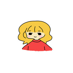 Outline blushed cute girl