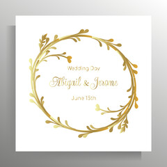 Vintage wedding invitation design. Vector template for card, poster.