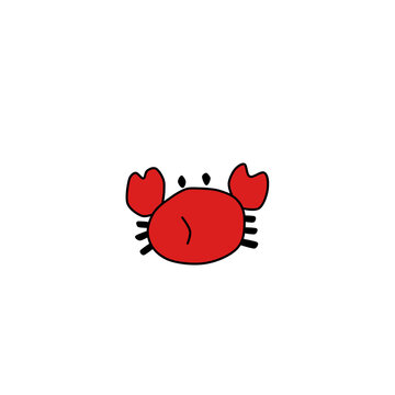 Vector illustration of cute flat crab.