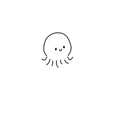 cute hand drawn octopus for kids coloring pages, books, prints, cards and posters.