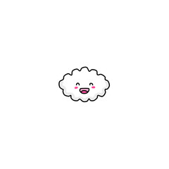 Vector illustration of a cute baby cloud with a face