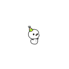 cute snowman in a red hat and a scarf with a carrot nose