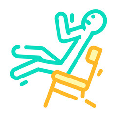 broken chair man accident color icon vector. broken chair man accident sign. isolated symbol illustration