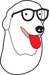 Dog cartoon illustration vector design 