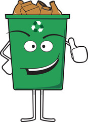 Recycle mascot cartoon character illustration vector design