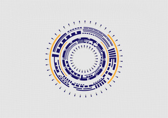 Abstract blue circle for digital technology background, futuristic structure elements concept background design.