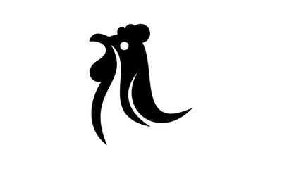 black chicken logo vector