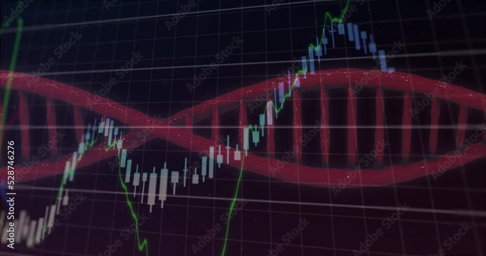 Poster animation of data processing over dna strand