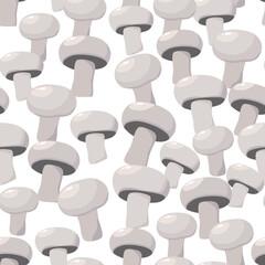 cute champignon gray edible mushrooms. seamless pattern