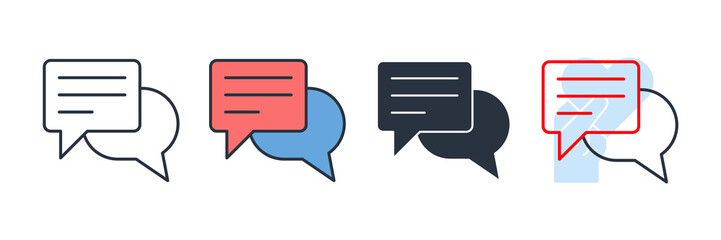 Talk bubble speech icon logo vector illustration. communication symbol template for graphic and web design collection