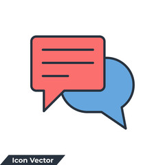 Talk bubble speech icon logo vector illustration. communication symbol template for graphic and web design collection