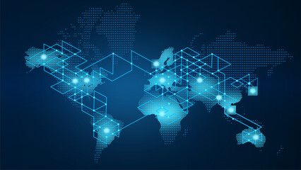 Networking world map