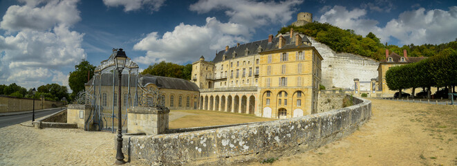 View on the castle of La Roche Guyon
