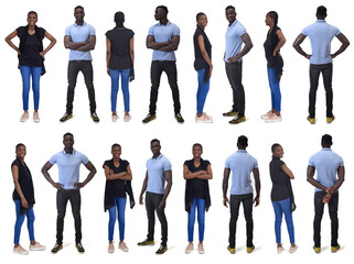 Fototapeta premium large group of various poses of same couple on whihe background