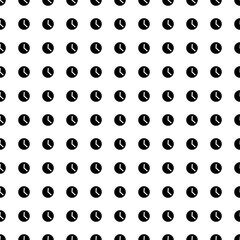 Square seamless background pattern from geometric shapes. The pattern is evenly filled with big black time symbols. Vector illustration on white background