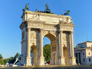Fototapeta na wymiar Arco della Pace in Milan Italy 