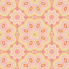 Arabic traditional geometric vector seamless motif. Wallpaper patchwork design. Vintage chinese pattern. Ceramic print design. Star symmetry composition.