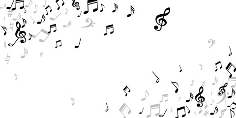 Musical note icons vector pattern. Sound