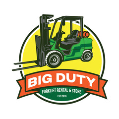 Forklift logo, perfect for Equipment Store and Rental Company